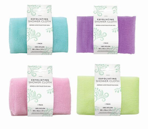 EXFOLIATING SHOWER CLOTH 4ASST