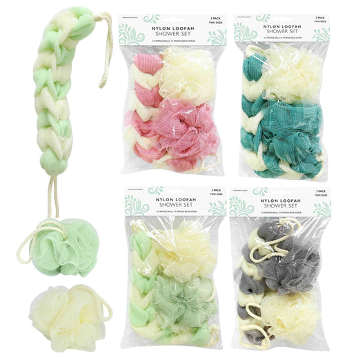 BATH SCRUB & BALL 3PC 4ASST