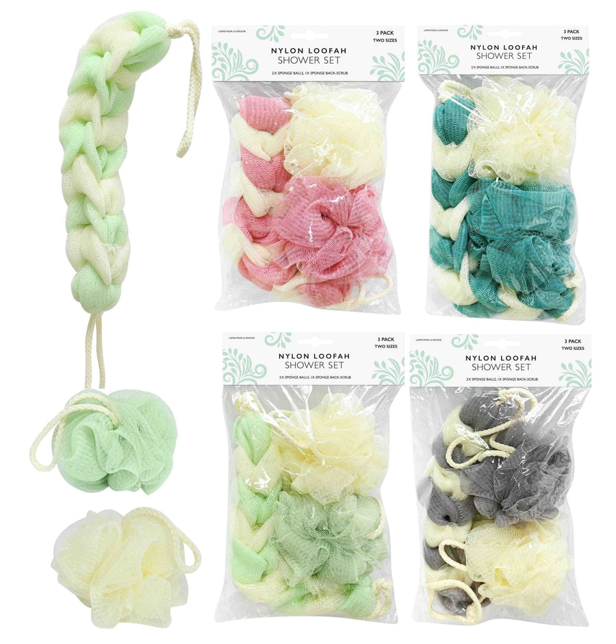 BATH SCRUB & BALL 3PC 4ASST