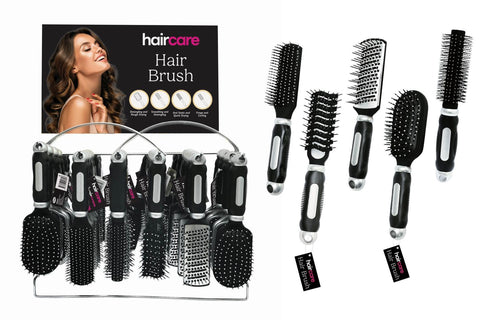HAIR BRUSH CHROME 5ASST