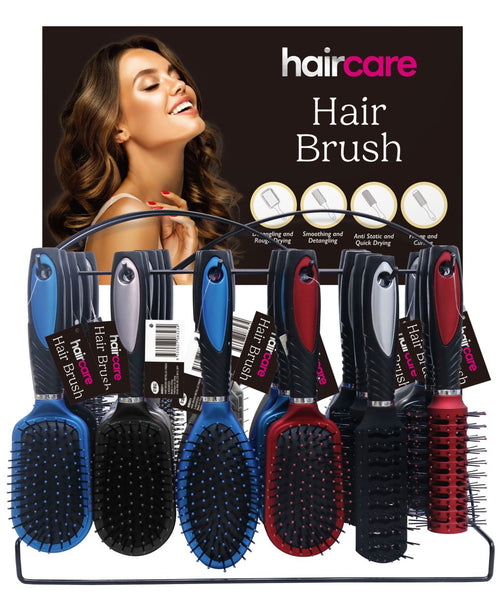 HAIR BRUSH METALLIC FIN. 5ASST