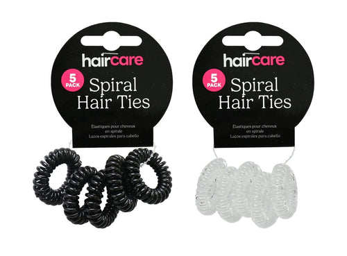 SPIRAL HAIR TIES 2 COL 3.5CM 5