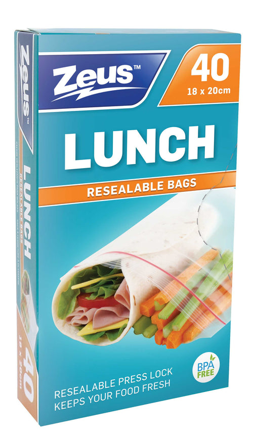 LUNCH BAGS PRESS LOCK 40PK