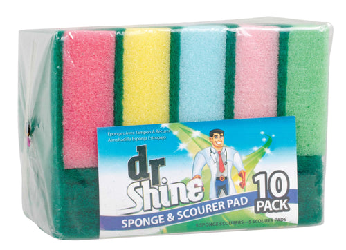 SPONGE SCOURER PAD 10PK
