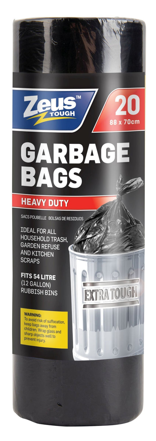 GARBAGE BAGS HVY DUTY 54L 20PK