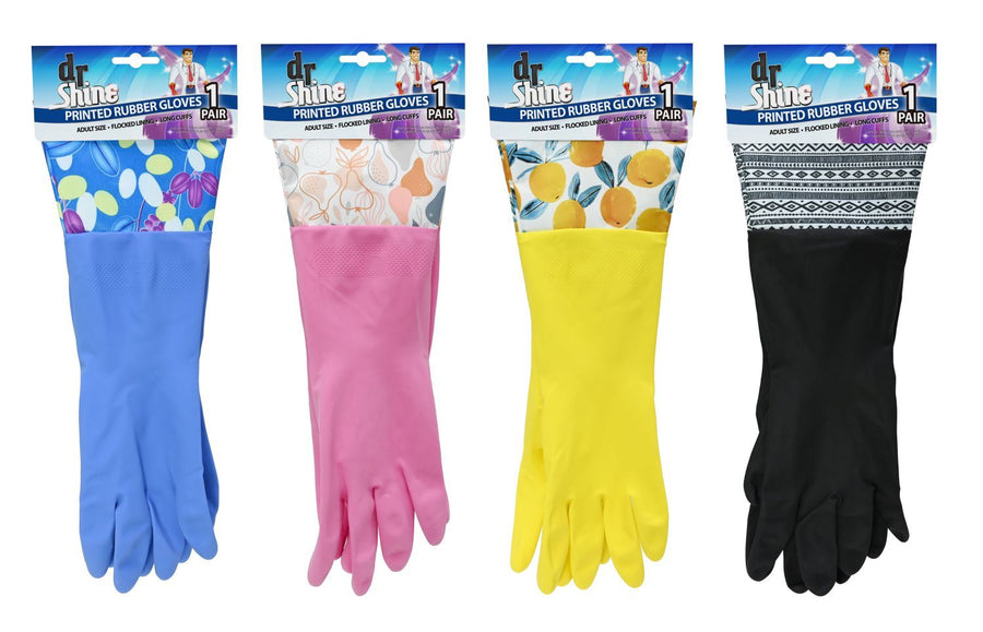GLOVES RUBBER W/PRINTS 1 PAIR