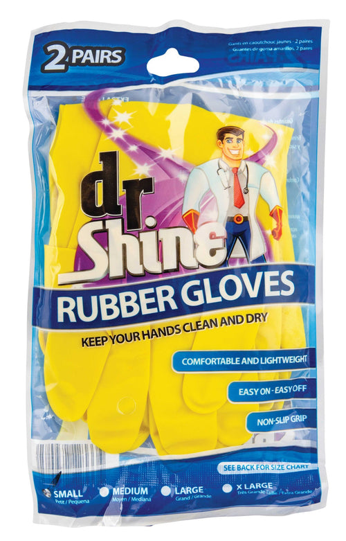 GLOVES RUBBER YELLOW 2 PAIRS