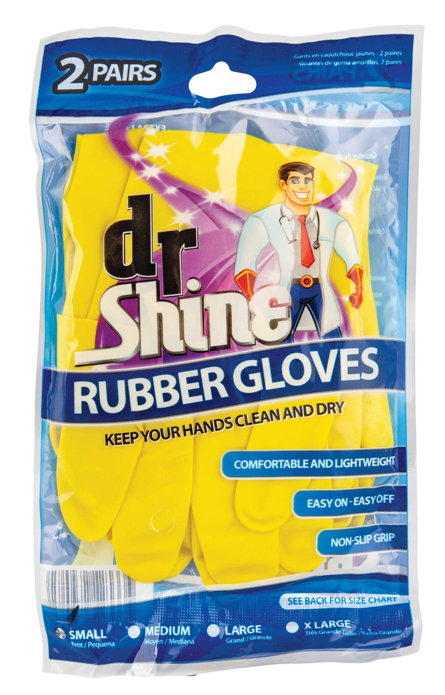 GLOVES RUBBER YELLOW 2 PAIRS