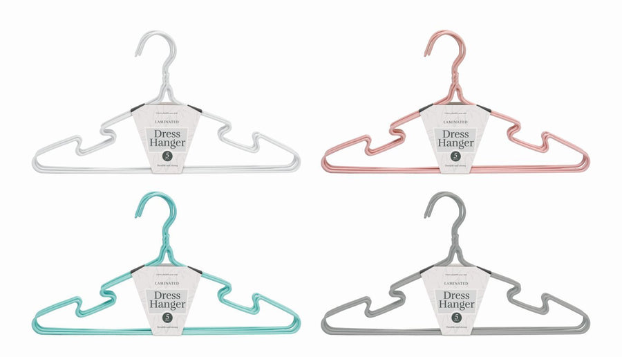 Dress Hangers 5 Pack 3 Assorted Colors