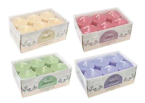 VOTIVE CANDLE SCENT 6PK 4ASS