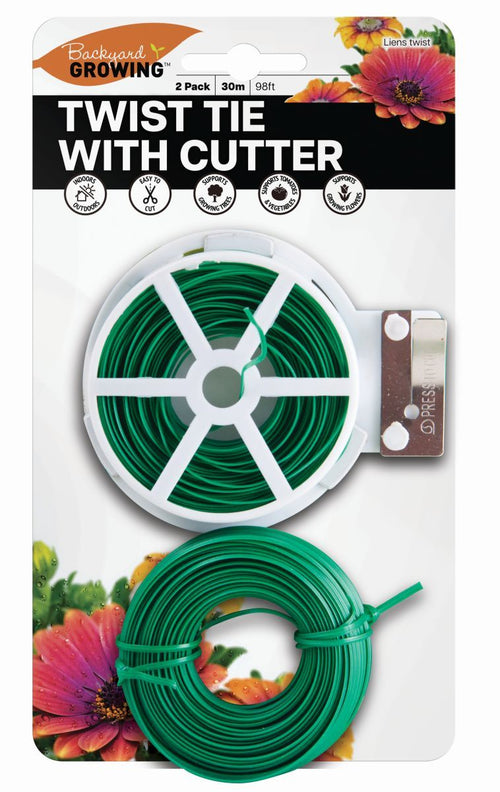 WIRE TIE W/CUTTER 30m 2PK