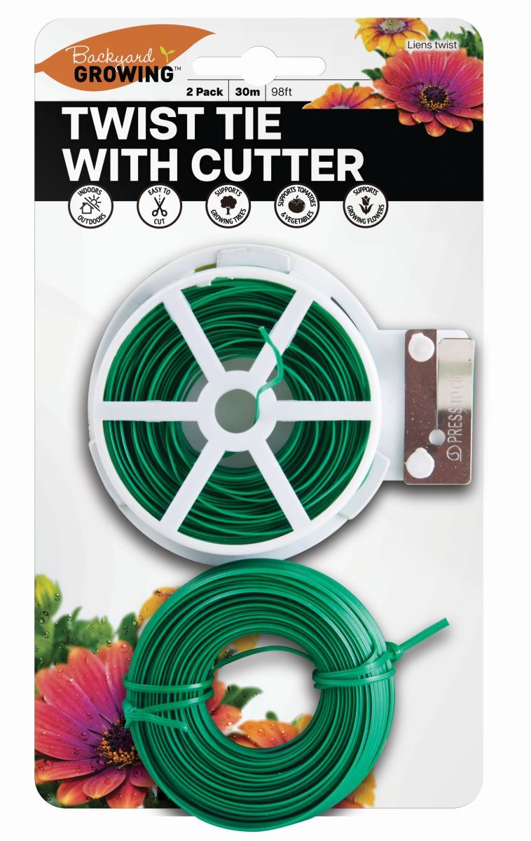 WIRE TIE W/CUTTER 30m 2PK