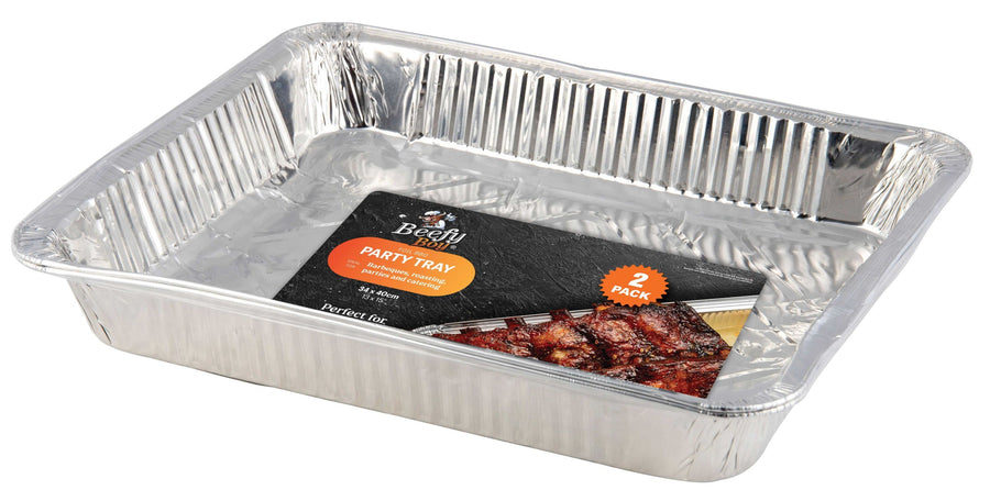 FOIL PARTY TRAY RECTANGLE 2PK