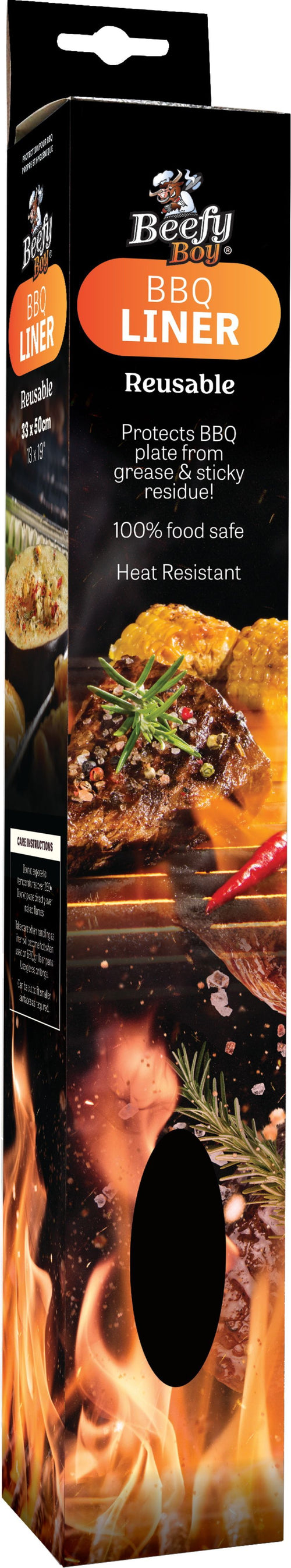 BBQ LINER BLACK 33x50cm