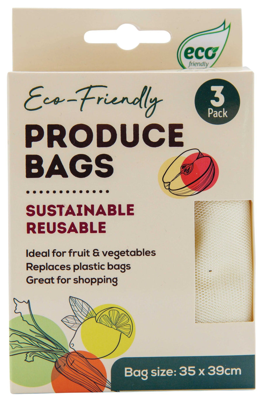 FRUIT & VEG MESH SACK 3PK
