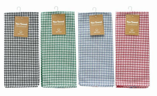 TEA TOWEL SMALL CHECKS 43X68CM