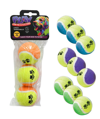 PET TENNIS BALL PAW/JUNGLE 3PC