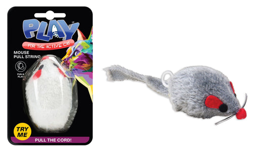 CAT MOUSE PULL STRING 20cm 2AS