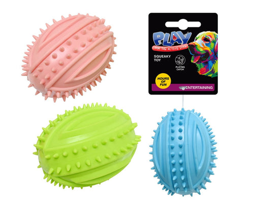 SPIKEY BALL SQUEAK PET TOY 3AS