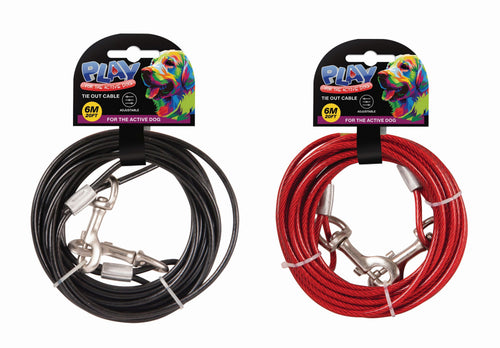 DOG TIE OUT CABLE 6m 4ASST