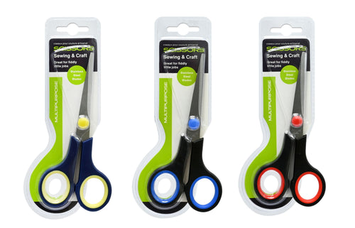 SCISSORS RUBBER GRIP SML 3ASST