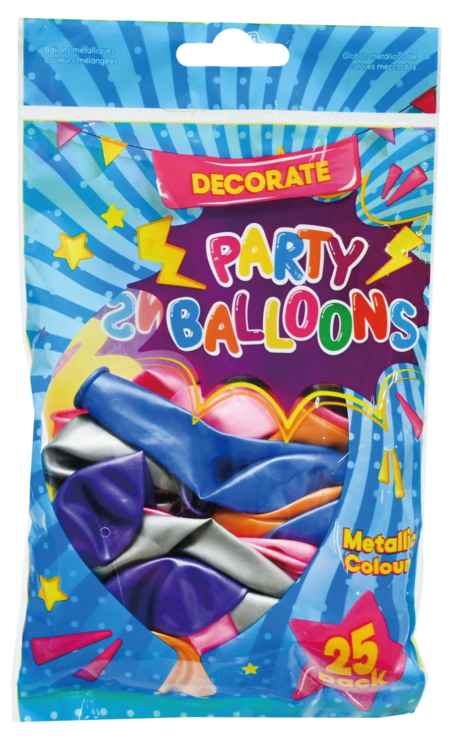 BALLOONS METALLIC MIXED 25PK