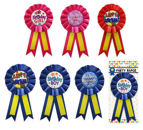 RIBBON BADGE BIRTHDAY 6ASST
