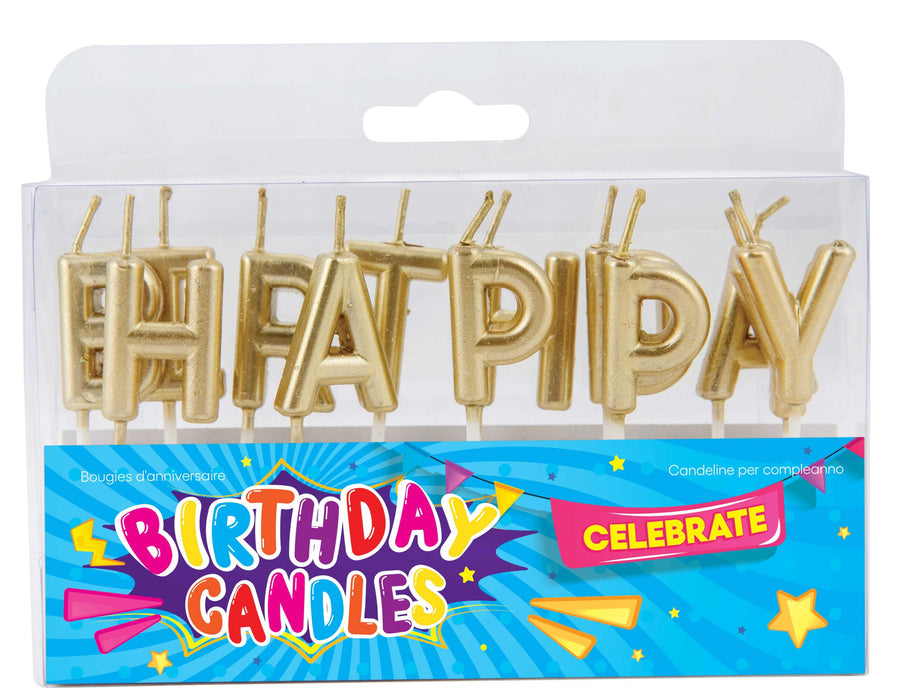 CANDLES HAPPY B/DAY GOLD COL